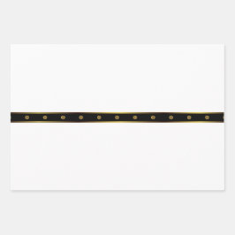 ミニマリストホワイトブラック&金ゴールド幾何学的 ラッピングペーパーシート