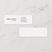 ミニマリストホワイトプロフェッショナルシンプルエレガント スキニー名刺 (正面/裏面)