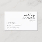 ミニマリストホワイトペストリーシェフベーカリー 名刺 (裏面)