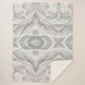 ミニマリストホワイトマーブルウェーブシャーパブランケット – Cozy シェルパブランケット (正面)