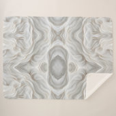 ミニマリストホワイトマーブルウェーブシャーパブランケット – Cozy シェルパブランケット (正面(横))