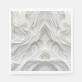 ミニマリストホワイトマーブルウェーブパターンナプキン スタンダードランチョンナプキン (正面)