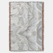 ミニマリストホワイトマーブルウェーブブランケット モダン スローブランケット (正面縦)