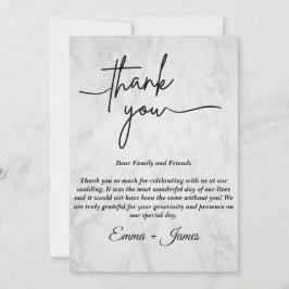 ミニマリストホワイトマーブルサンキューカード 招待状