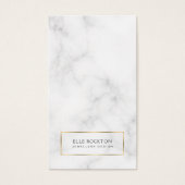 ミニマリストホワイトマーブル金ゴールドディスプレイカード (正面)