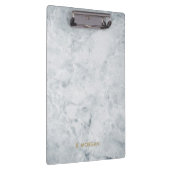 ミニマリストホワイトマーブル金ゴールドモノグラム クリップボード (右)