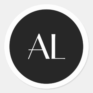 ミニマリストホワイトモノグラムシンプルモダン ラウンドシール