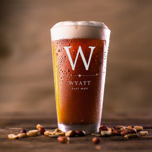 ミニマリストホワイトモノグラム花婿介添人 タンブラーグラス