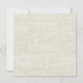 ミニマリストホワイトリネン救ヴィンテージ日付イニシャル 案内状 (裏面)