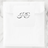 ミニマリストホワイトロゴブランド結婚のキャンドルステッカー スクエアシール (バッグ)