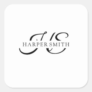 ミニマリストホワイトロゴブランド結婚のキャンドルステッカー スクエアシール