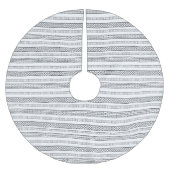 ミニマリストホワイト抽象芸術ボヘミアンクリスマス ブラッシュドポリエステルツリースカート (正面)