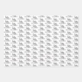 ミニマリストホワイト抽象芸術ボヘミアンクリスマス ラッピングペーパーシート (正面3)