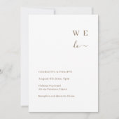 ミニマリストホワイト赤面ウィドゥ結婚式招待状 招待状 (正面)