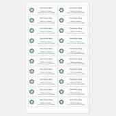 ミニマリストホワイト&グリーンフローリスト ラベル (シート)