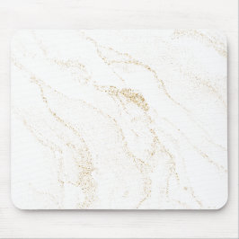 ミニマリストホワイト&ゴールデンマーブル マウスパッド