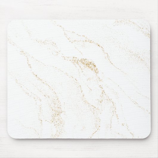ミニマリストホワイト&ゴールデンマーブル マウスパッド (正面)