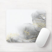 ミニマリストホワイト&ゴールデンマーブル マウスパッド (マウス)