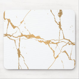 ミニマリストホワイト&ゴールデンマーブル マウスパッド
