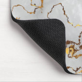 ミニマリストホワイト&ゴールデンマーブル マウスパッド (コーナー)