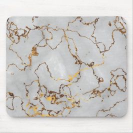 ミニマリストホワイト&ゴールデンマーブル マウスパッド