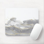 ミニマリストホワイト&ゴールデンマーブル マウスパッド (マウス)