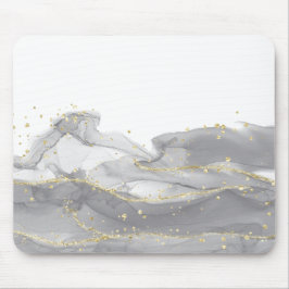 ミニマリストホワイト&ゴールデンマーブル マウスパッド