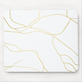 ミニマリストホワイト&ゴールデンマーブル マウスパッド