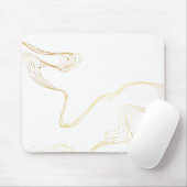 ミニマリストホワイト&ゴールデンマーブル マウスパッド (マウス)