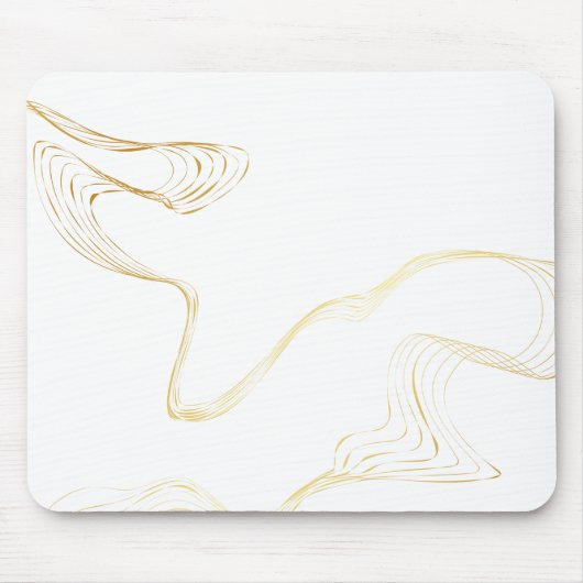 ミニマリストホワイト&ゴールデンマーブル マウスパッド (正面)