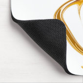 ミニマリストホワイト&ゴールデンマーブル マウスパッド (コーナー)