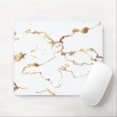 ミニマリストホワイト&ゴールデンマーブル マウスパッド (マウス)