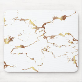 ミニマリストホワイト&ゴールデンマーブル マウスパッド