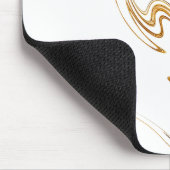 ミニマリストホワイト&ゴールデンマーブル マウスパッド (コーナー)