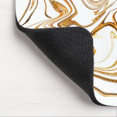 ミニマリストホワイト&ゴールデンマーブル マウスパッド (コーナー)