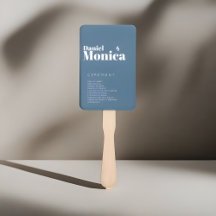 ミニマリストホワイト&パステルブルー結婚式 プログラムファン