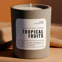 ミニマリストホワイト&ブラックキャンドルラベルシール