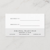 ミニマリストホワイト&ブラックサロン紹介 名刺 (裏面)