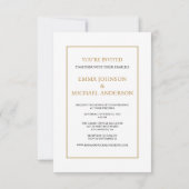 ミニマリストホワイト&金ゴールド結婚式招待状 招待状 (裏面)