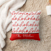 ミニマリストホーホー文字レッドホリデーパターンクリスマス クッション (ブランケット)