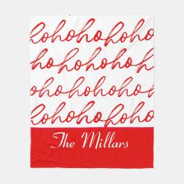 ミニマリストホーホー文字レッドホリデーパターンクリスマス フリースブランケット