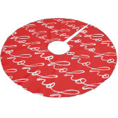 ミニマリストホーホー文字レッドホリデーパターン ブラッシュドポリエステルツリースカート (アングル)