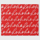 ミニマリストホーホー文字レッドホリデーパターン ラッピングペーパー (フラット)