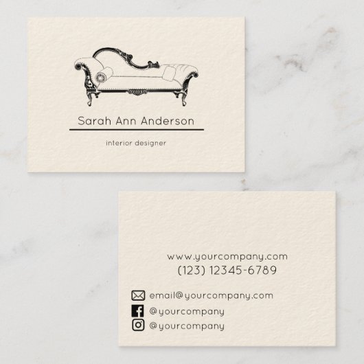 ミニマリストホームインテリアデコール 名刺 (正面/裏面)