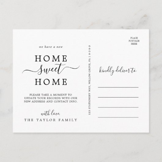 ミニマリストホームスイートホームムービング 案内ポストカード (裏面)