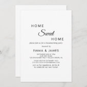 ミニマリストホームスイートホーム引っ越し祝いパーティーパーティー 招待状 (正面/裏面)