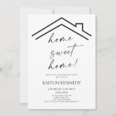 ミニマリストホームスイートホーム引っ越し祝いパーティーパーティー 招待状 (正面)