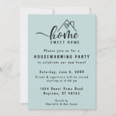 ミニマリストホームスイートホーム引っ越し祝いパーティー 招待状 (正面)
