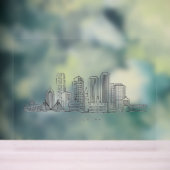 ミニマリストボストンシティスカイラインイラストレーション アクリルサイン (ニュートラル)