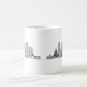 ミニマリストボストンシティスカイラインイラストレーション コーヒーマグカップ (中央)